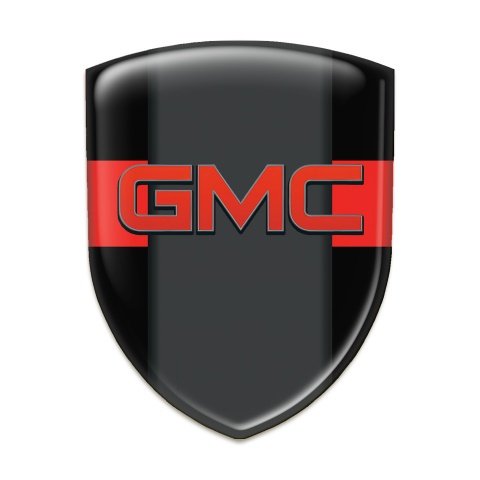 GMC Auto Emblem Black with Red Ribbon Decoration 
