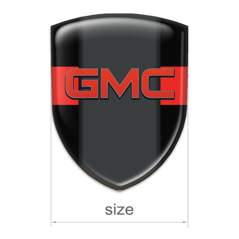 GMC Auto Emblem Black with Red Ribbon Decoration 