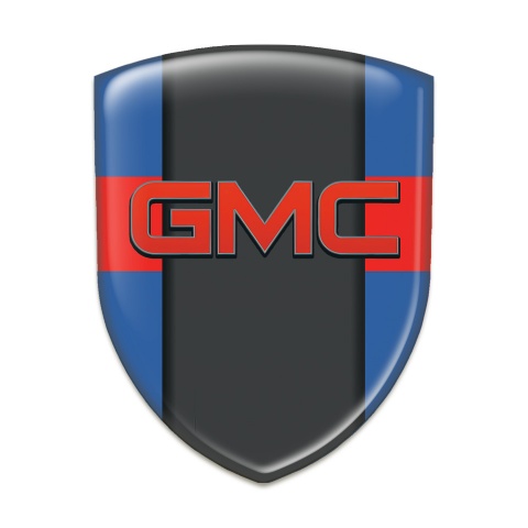 GMC Emblem Badge Logo Blue with Red Ribbon Model 