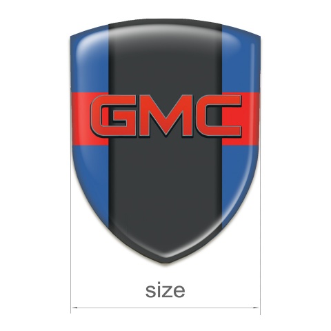 GMC Emblem Badge Logo Blue with Red Ribbon Model 