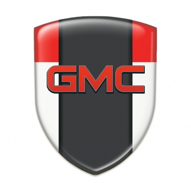 GMC Self Adhesive Emblem Logo White Red Model 