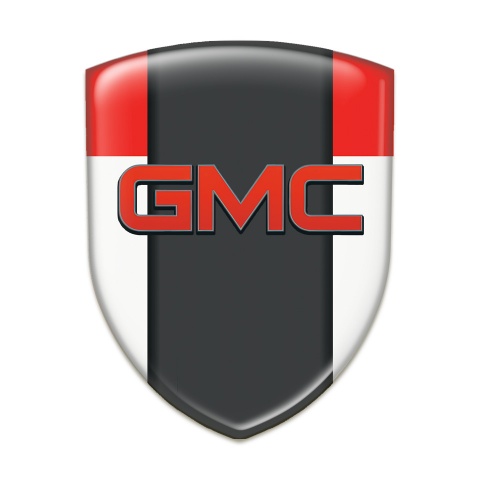 GMC Self Adhesive Emblem Logo White Red Model 