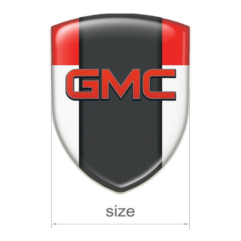 GMC Self Adhesive Emblem Logo White Red Model 