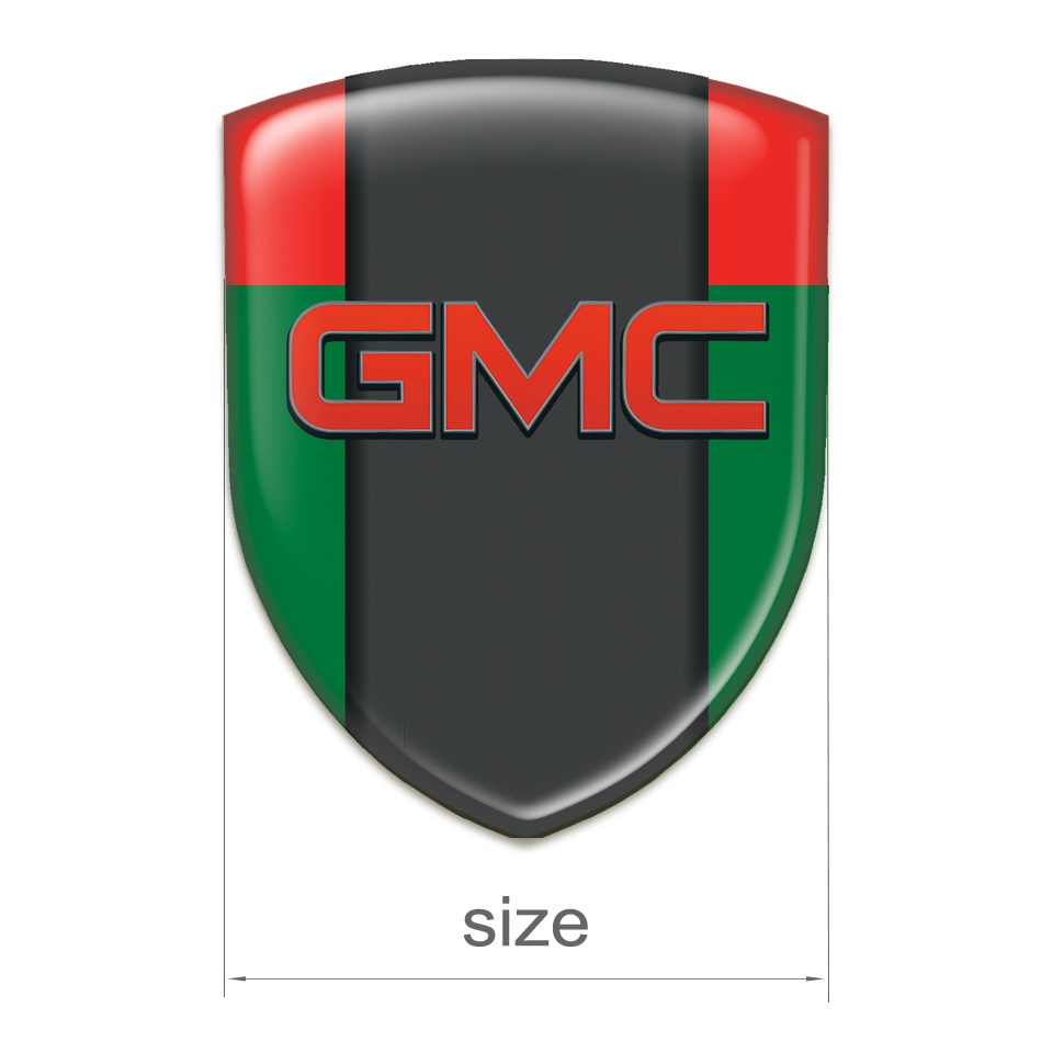 GMC Resin Sticker Green Red Model | Domed Emblems | Stickers | X-Sticker