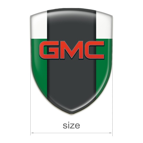 GMC 3D Gel Emblem Green White Model 