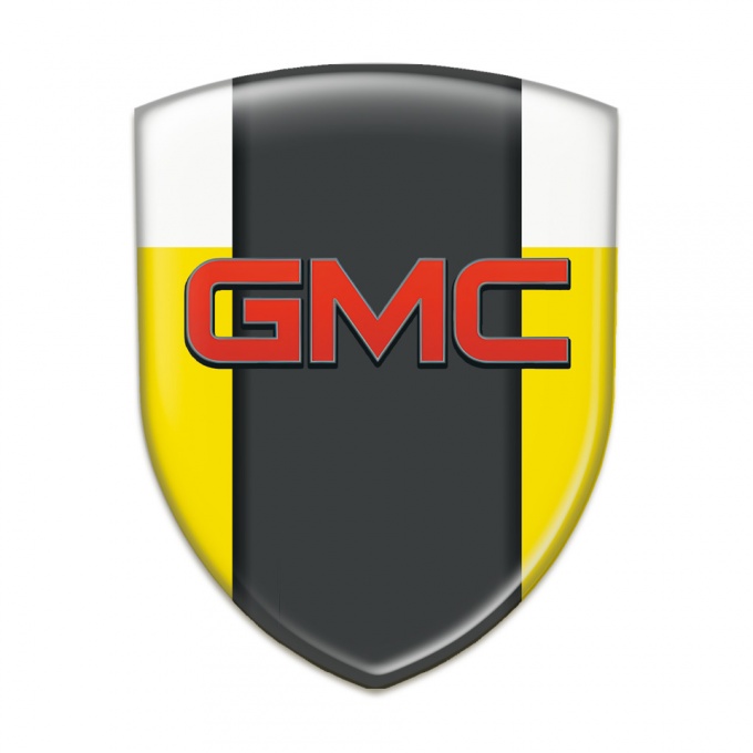GMC Car Accessories Badge Yellow White Model 