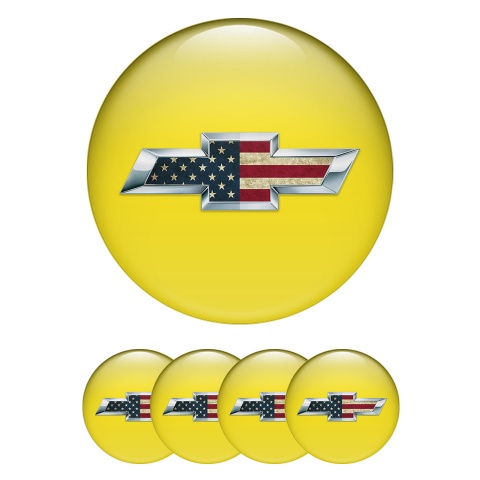 Chevrolet Wheel Center Cap Emblems Yellow
