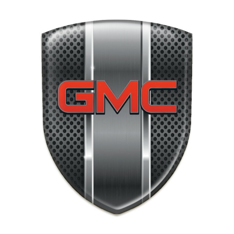 GMC Self Adhesive Car logo Emblem Perforated Base with Metal Central Panel 