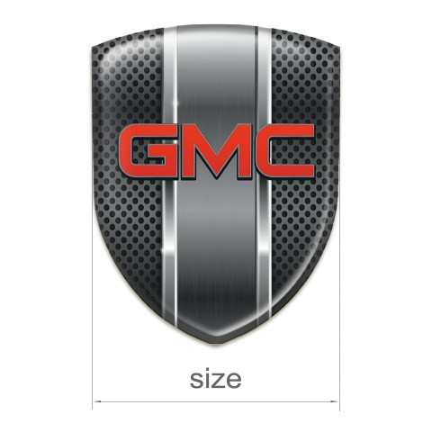 GMC Self Adhesive Car logo Emblem Perforated Base with Metal Central Panel 