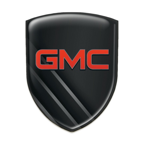 GMC Silicone Car Decal Badge Black Base With Diagonal grey Lines Decoration 