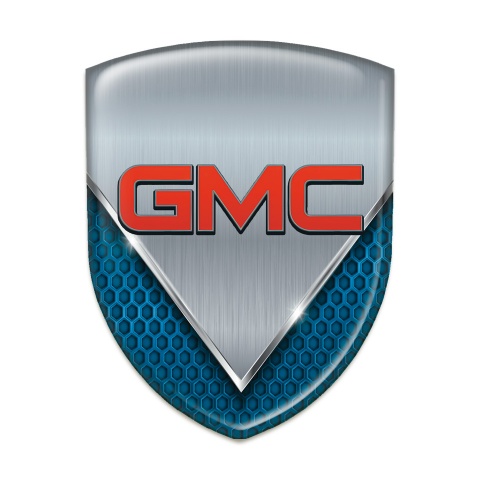 GMC Self Adhesive Emblem Logo Blue Mesh with  Aluminium Sheet type 