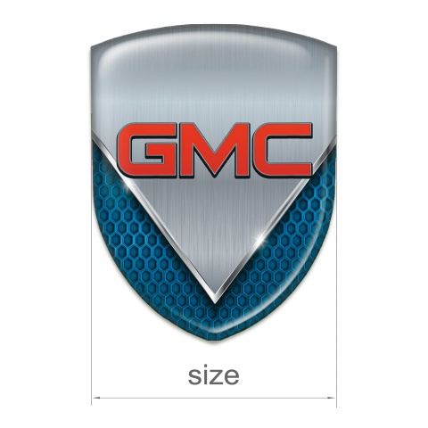 GMC Self Adhesive Emblem Logo Blue Mesh with  Aluminium Sheet type 