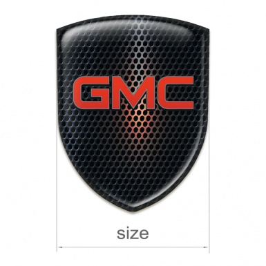 GMC Resin Sticker Black Perforated base with Orange Shadow