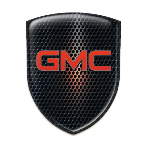 GMC Resin Sticker Black Perforated base with Orange Shadow