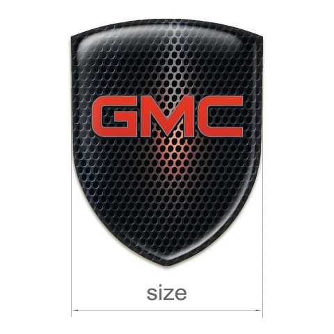 GMC Resin Sticker Black Perforated base with Orange Shadow