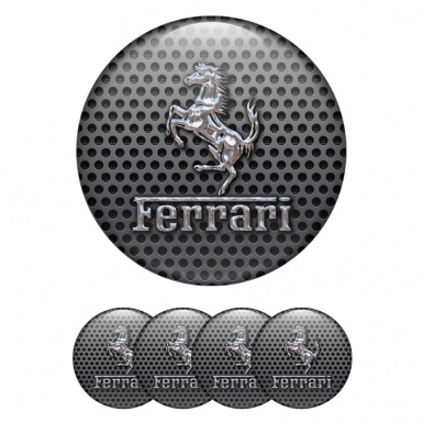 Ferrari Wheel Emblems for Center Caps Metal Effect Artwork