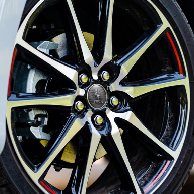 Ferrari Wheel Emblems for Center Caps Metal Effect Artwork