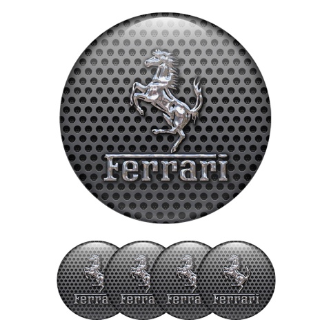 Ferarri Wheel Emblems for Center Caps Metal Effect Artwork