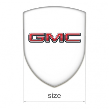 GMC Silicone Car Decal Badge White Base 3D Logo 