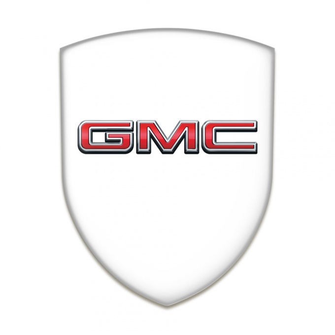 GMC Silicone Car Decal Badge White Base 3D Logo 