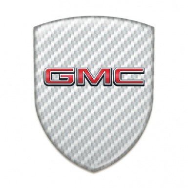 GMC Silicone Emblem White Carbon with 3D Logo 