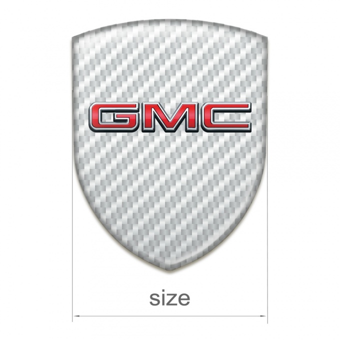 GMC Silicone Emblem White Carbon with 3D Logo | Domed Emblems ...