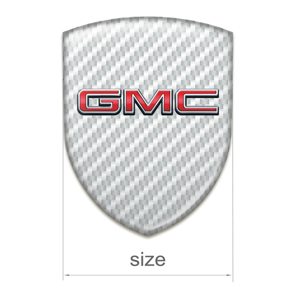 GMC Silicone Emblem White Carbon with 3D Logo | Domed Emblems ...