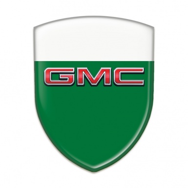 GMC Resin Sticker Green White Base 3D Logo 