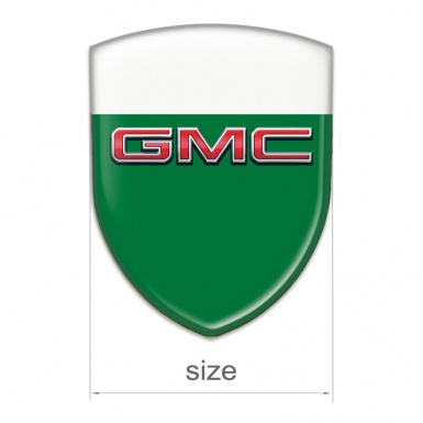 GMC Resin Sticker Green White Base 3D Logo 