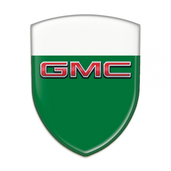 GMC Resin Sticker Green White Base 3D Logo 