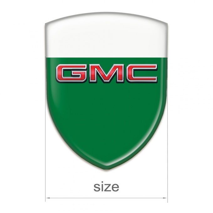 GMC Resin Sticker Green White Base 3D Logo | Domed Emblems | Stickers ...