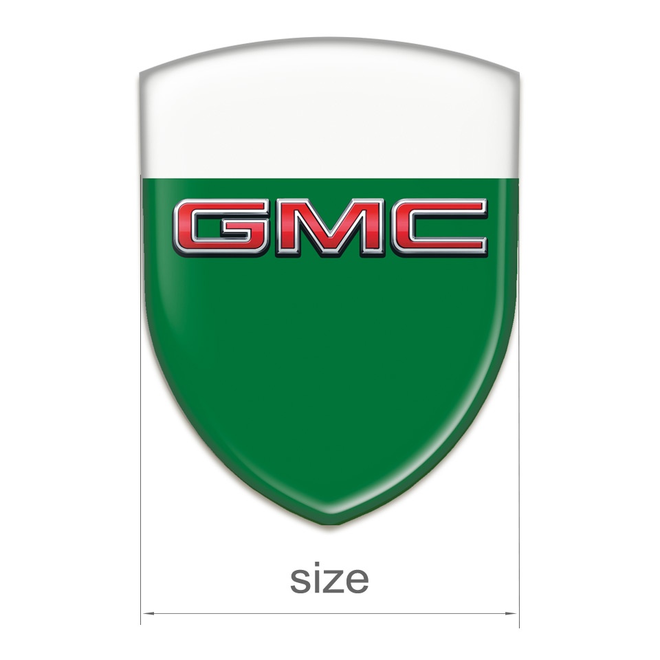 GMC Resin Sticker Green White Base 3D Logo | Domed Emblems | Stickers ...