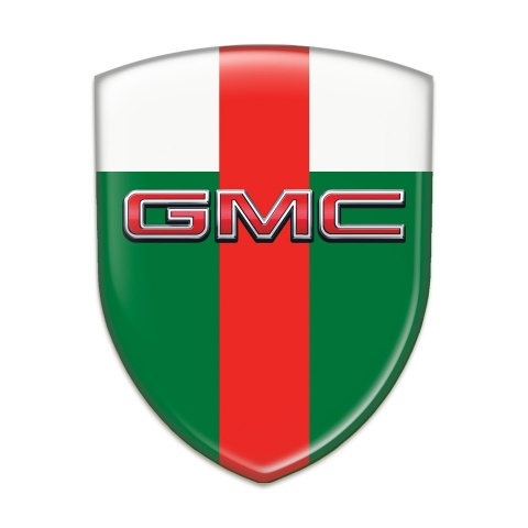GMC Auto Emblem Green White with red Band and 3D Logo
