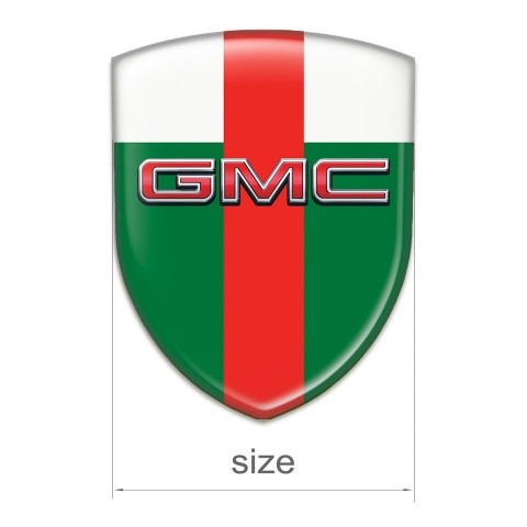 GMC Auto Emblem Green White with red Band and 3D Logo