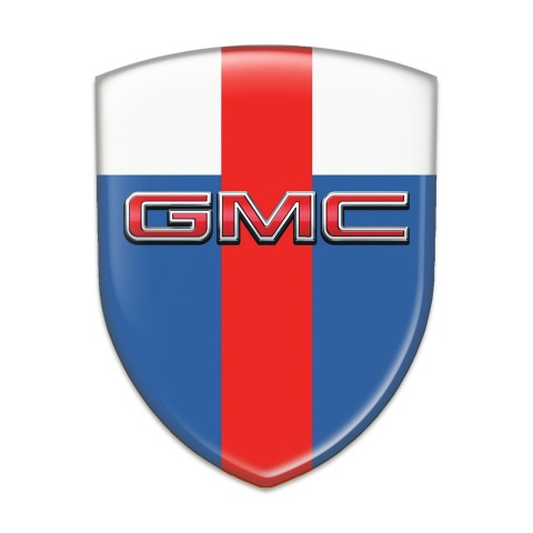 GMC Emblem Badge Logo Blue White with Red Band and 3D Logo 