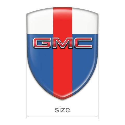 GMC Emblem Badge Logo Blue White with Red Band and 3D Logo 
