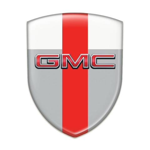 GMC Domed Emblem grey White with Red Band and 3D Logo