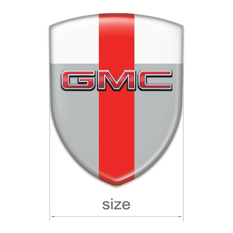 GMC Domed Emblem grey White with Red Band and 3D Logo