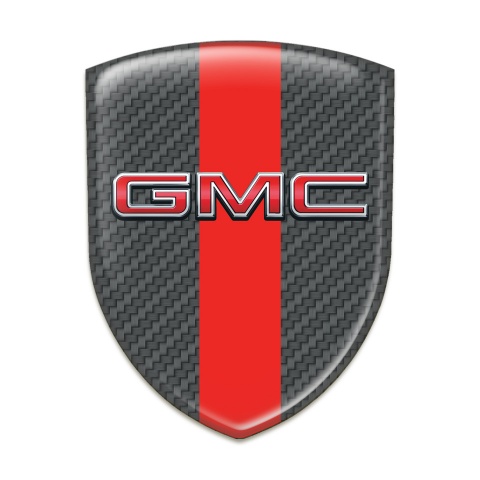 GMC Resin Sticker Dark Grey Carbon with Red Band and 3d LOgo 