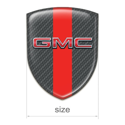 GMC Resin Sticker Dark Grey Carbon with Red Band and 3d LOgo 