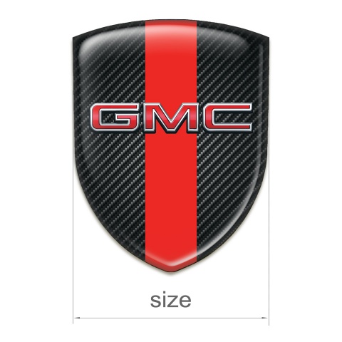 GMC Emblem Exterior Dark Carbon with Red Band and 3D Logo 