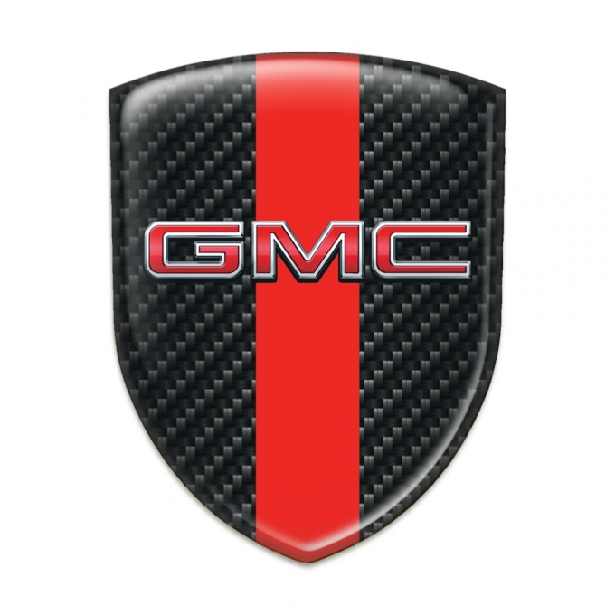 GMC Tuning Badge  Black Fibers with Red Band and 3D Logo 