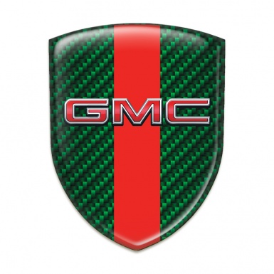 GMC Car Accessories Badge Green Carbon with Red Band and 3D Logo 