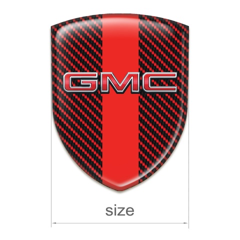 GMC Self Adhesive Car logo Emblem Red Carbon with Red Band and 3D Logo