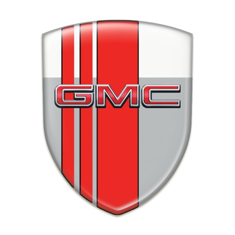 GMC Emblem Exterior Grey White with Red Tapes Decoration 