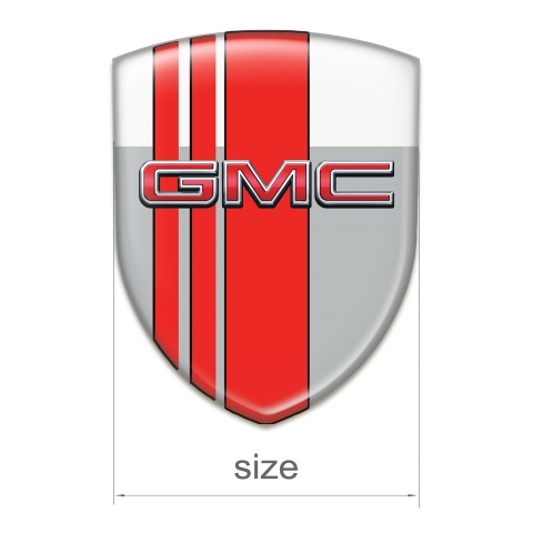 GMC Emblem Exterior Grey White with Red Tapes Decoration 