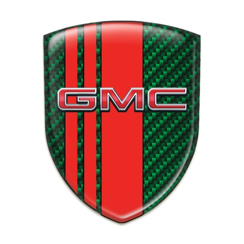 GMC Tuning Badge Green Carbon with Red Tapes Decoration 