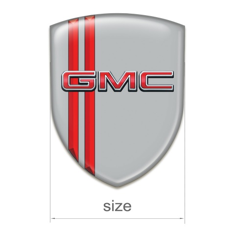 GMC Car Interior Badge Grey with Red Stripes Style 