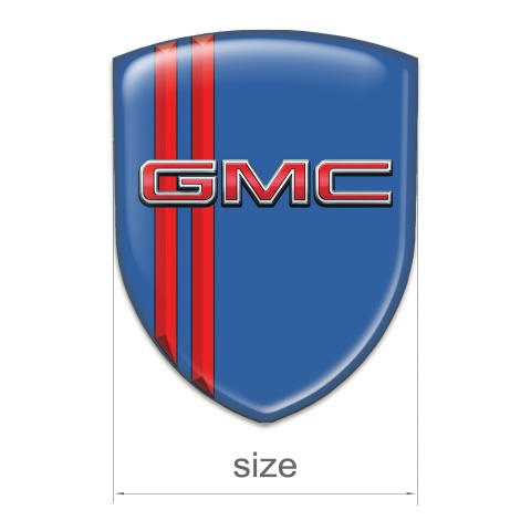GMC Silicone Car Decal Badge Blue with Red Stripes Style 