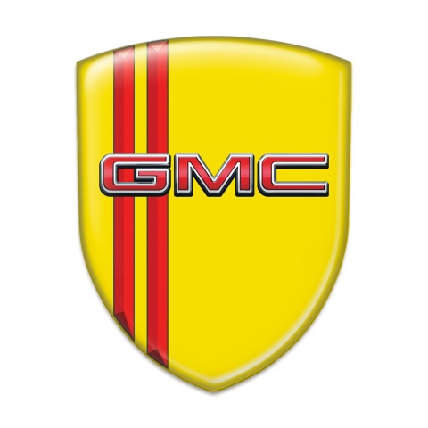 GMC Silicone Badge Yellow with Red Stripes Style 